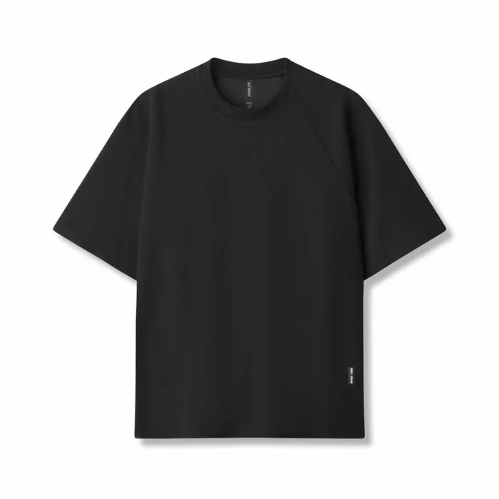 Short Sleeves Men ASRV Waffle Knit Oversized Tee Blackblack