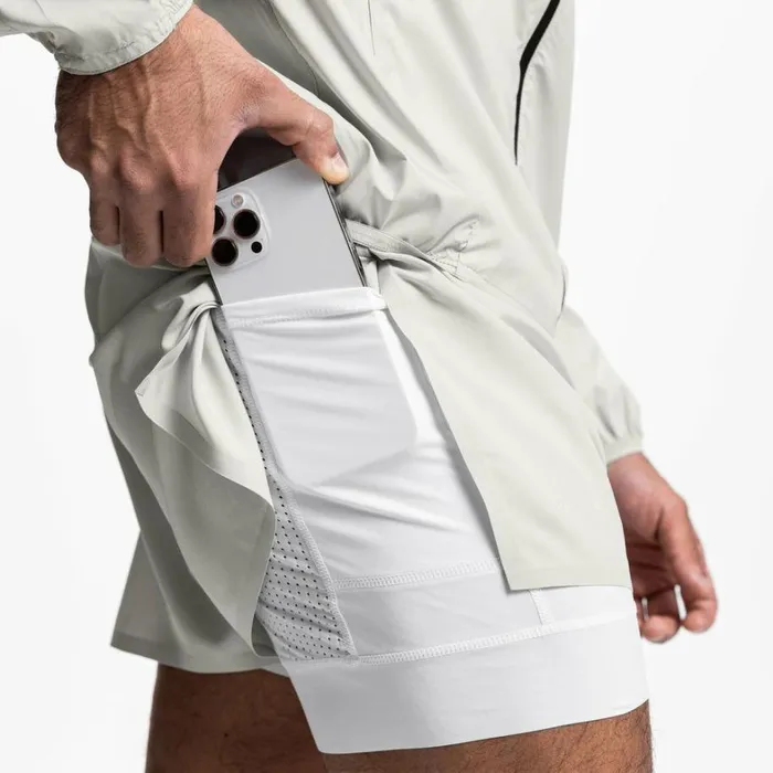Shorts Men ASRV Laser Cut 3034 High Split Liner Short Stonewhite