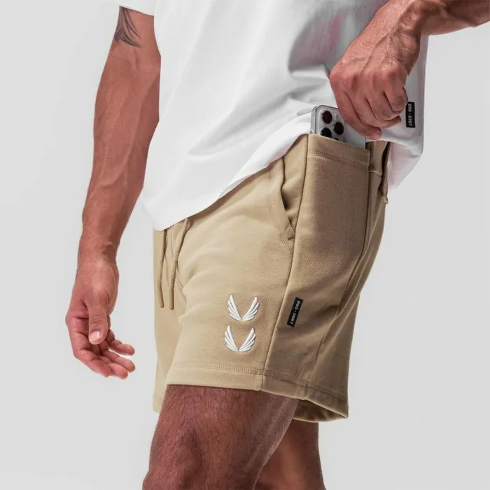 Shorts Men ASRV TechTerry Sidelock Sweat Short Khaki 034stacked Wings034