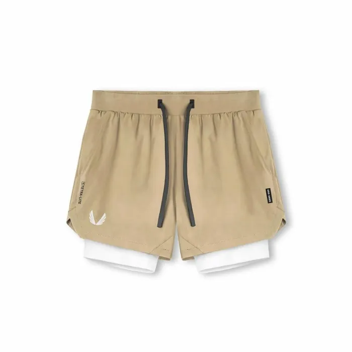 Shorts Men ASRV TetraLite 5034 Liner Short Khaki White White 034wings034