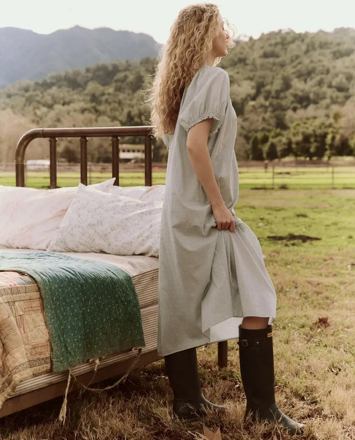 Sleep Dresses Women The Great The Smocked Sleep Dress Blue Star Print