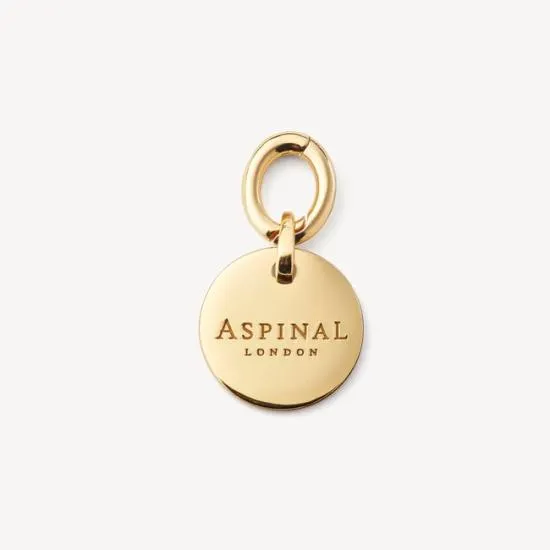 Small Disc Necklace and Bracelet Charm 18ct Gold On Sterling Silver Women Aspinal Of London Jewellery Charms Small Disc Necklace and Bracelet Charm 18ct Gold On Sterling Silver Women Aspinal Of London Jewellery Charms