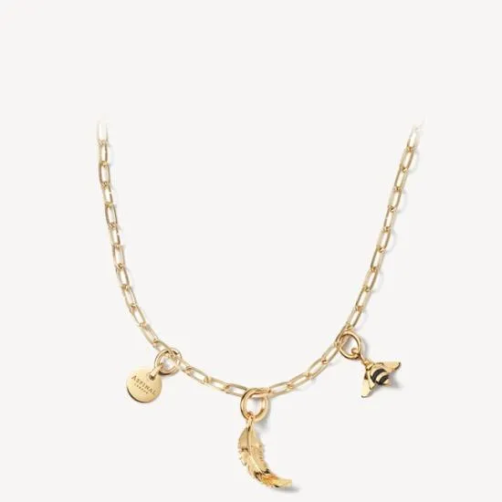 Small Disc Necklace and Bracelet Charm 18ct Gold On Sterling Silver Women Aspinal Of London Jewellery Charms