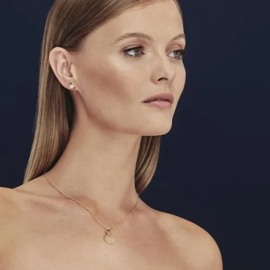 Small Disc Necklace and Bracelet Charm 18ct Gold On Sterling Silver Women Aspinal Of London Jewellery Charms