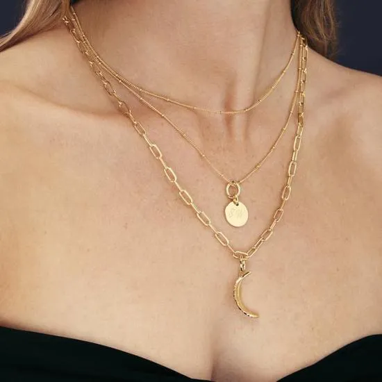 Small Disc Necklace and Bracelet Charm 18ct Gold On Sterling Silver Women Aspinal Of London Jewellery Charms
