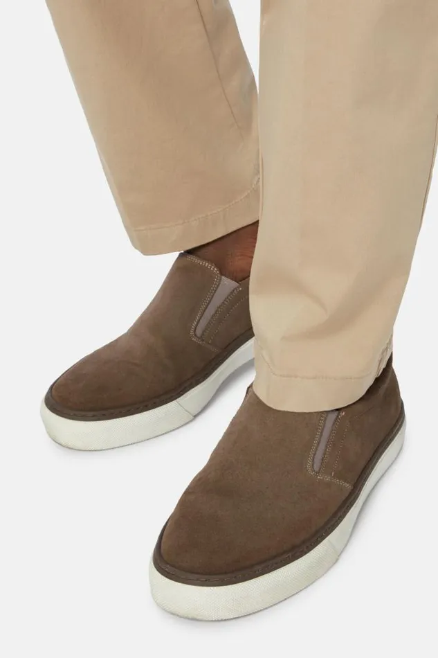 Sneakers Men Boggi Milano Beige Suede SlipOns Brown Sneakers Men Boggi Milano Beige Suede SlipOns Brown