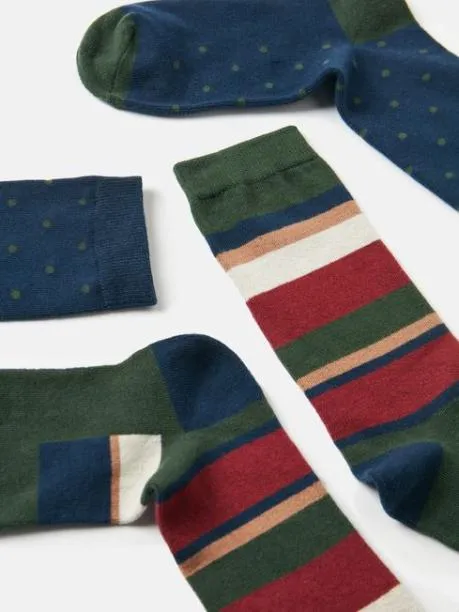 Socks Men Joules Multi Navy 2 Pack Socks Size 712