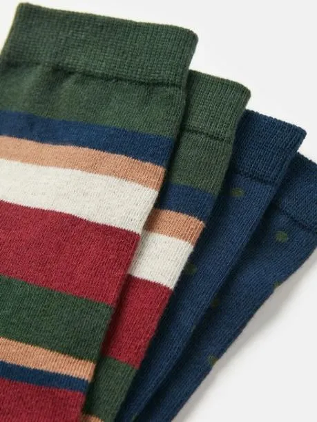 Socks Men Joules Multi Navy 2 Pack Socks Size 712