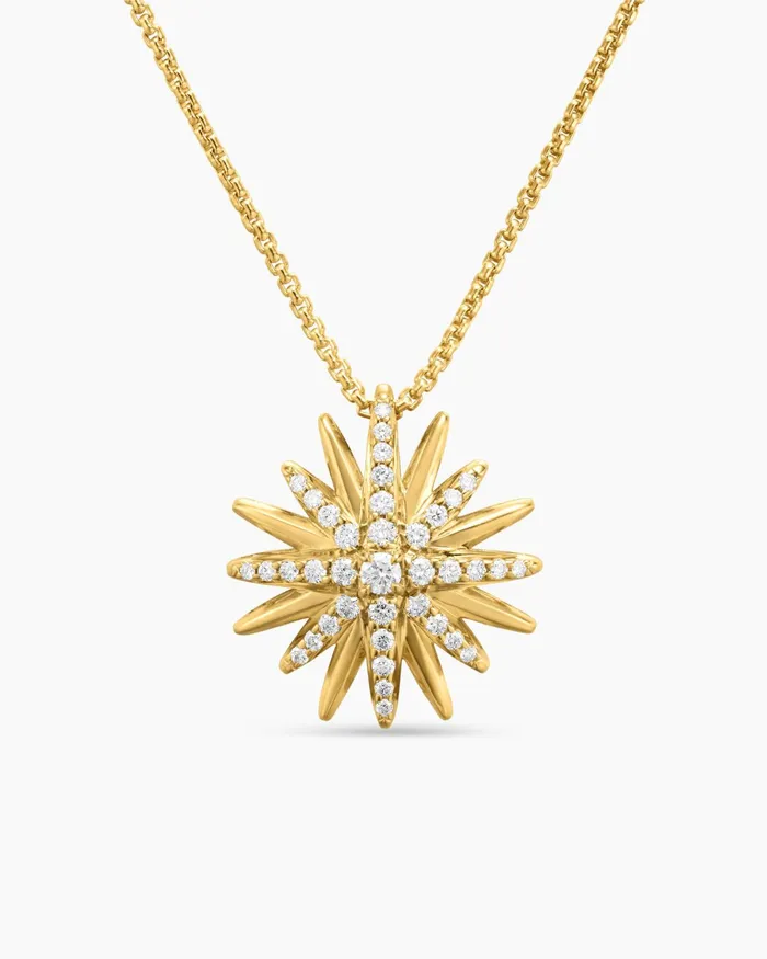 Starburst Pendant Necklace In 18K Yellow Gold With Diamonds 19mm Women David Yurman Pendant Starburst Pendant Necklace In 18K Yellow Gold With Diamonds 19mm Women David Yurman Pendant