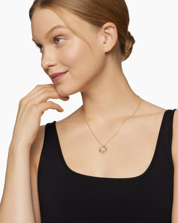Starburst Pendant Necklace In 18K Yellow Gold With Diamonds 19mm Women David Yurman Pendant Starburst Pendant Necklace In 18K Yellow Gold With Diamonds 19mm Women David Yurman Pendant