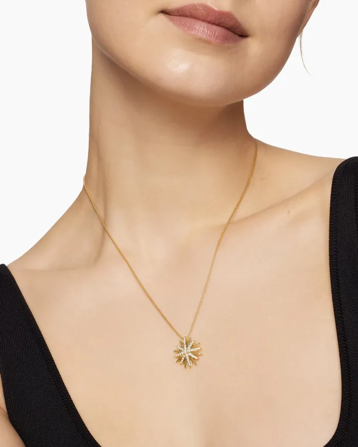 Starburst Pendant Necklace In 18K Yellow Gold With Diamonds 19mm Women David Yurman Pendant Starburst Pendant Necklace In 18K Yellow Gold With Diamonds 19mm Women David Yurman Pendant