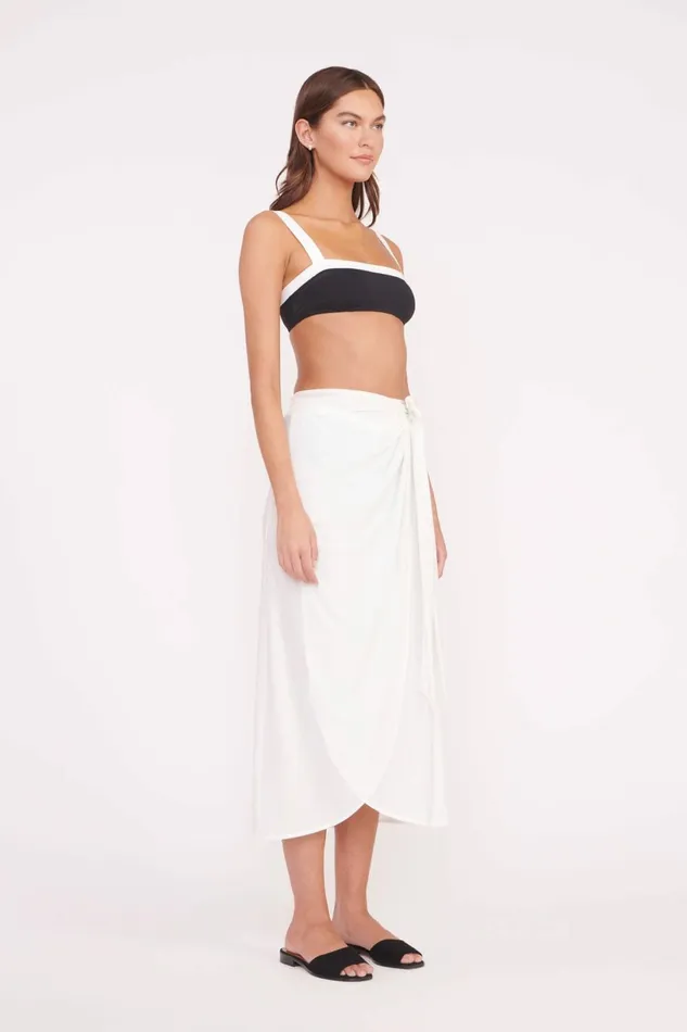 STAUD ANGELICA COVERUP SKIRT White Women Swim STAUD ANGELICA COVERUP SKIRT White Women Swim