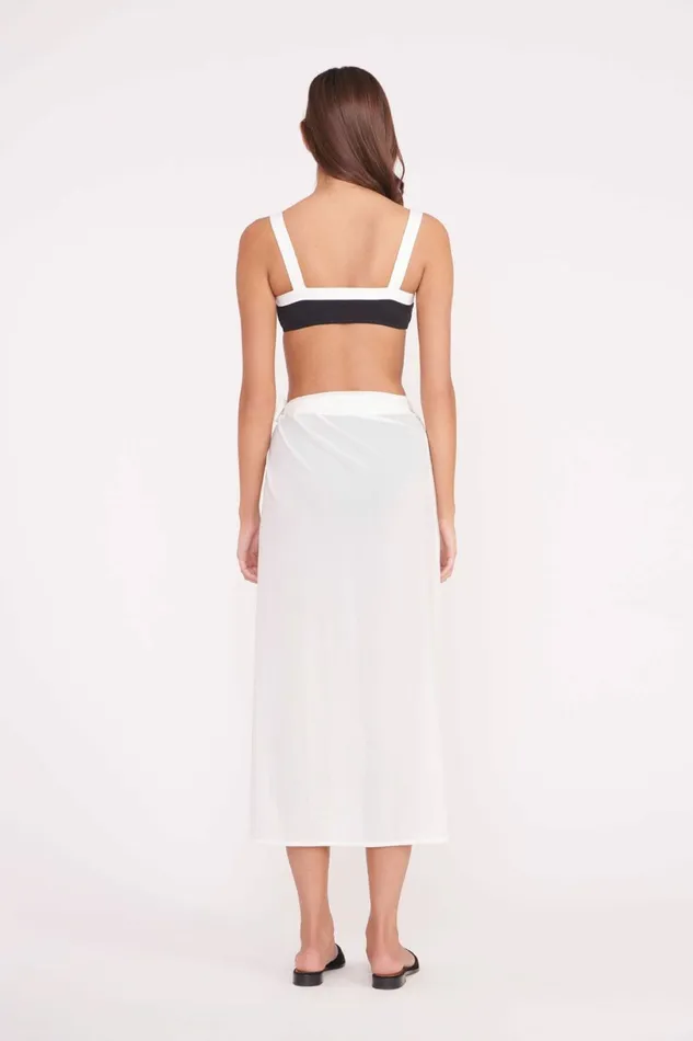 STAUD ANGELICA COVERUP SKIRT White Women Swim STAUD ANGELICA COVERUP SKIRT White Women Swim