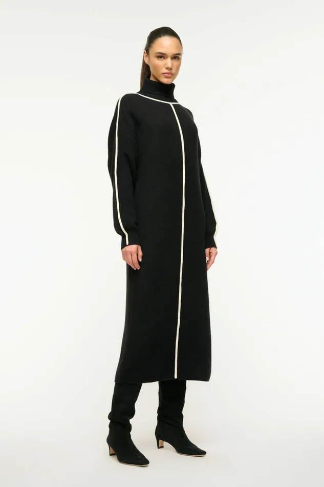 STAUD APRES DRESS Black Ivory Women Dresses STAUD APRES DRESS Black Ivory Women Dresses