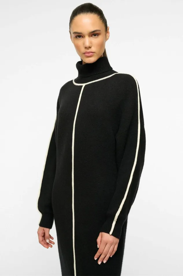 STAUD APRES DRESS Black Ivory Women Dresses STAUD APRES DRESS Black Ivory Women Dresses