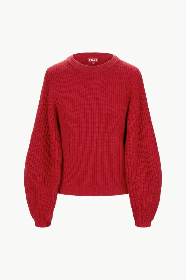 STAUD AURA SWEATER Rouge Women The Knit Shop STAUD AURA SWEATER Rouge Women The Knit Shop