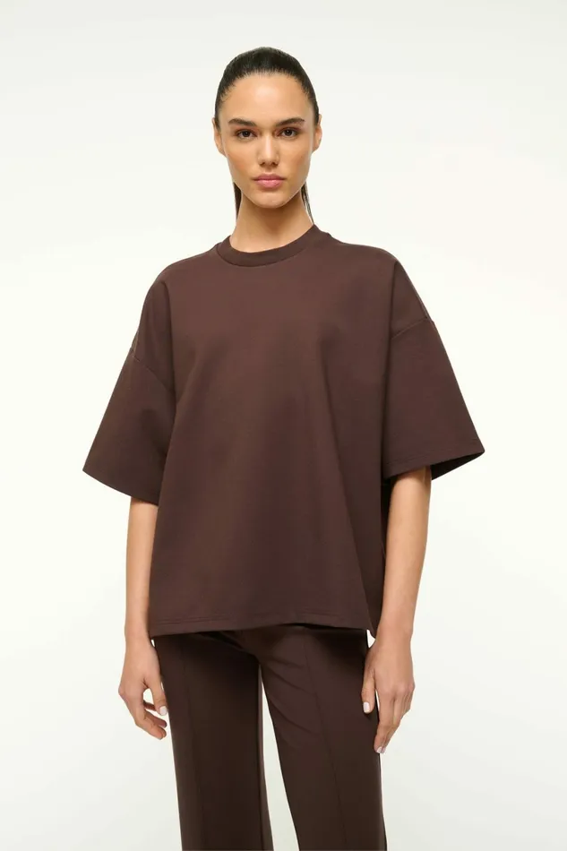 STAUD CAPSULE TOP Dark Chocolate Women Tops