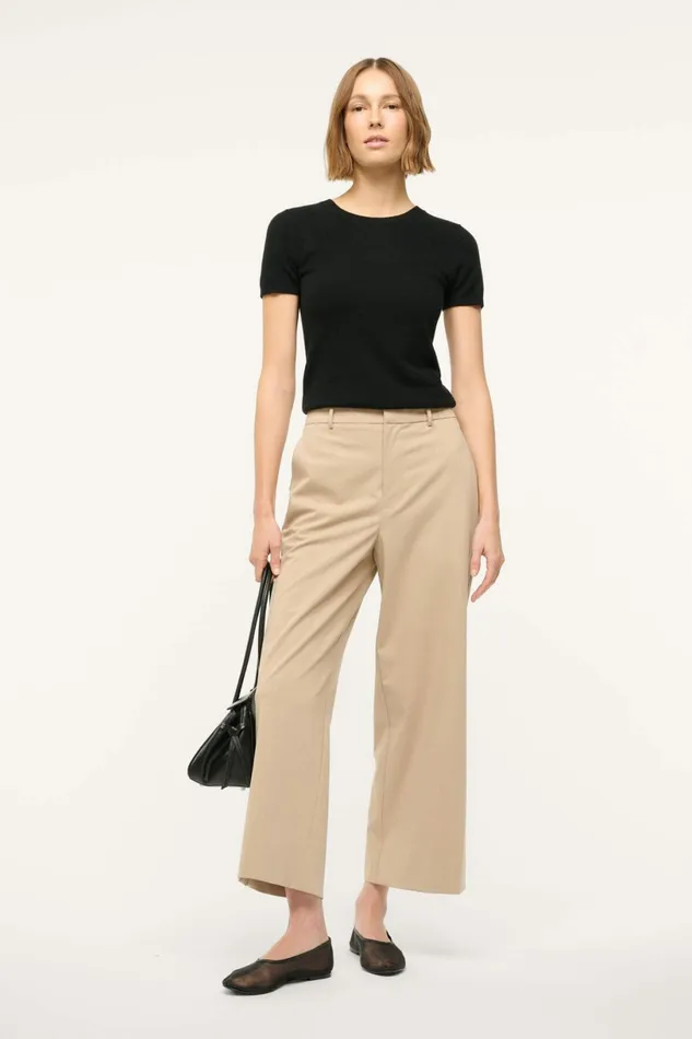 STAUD CROPPED PRINCE PANT Stone Women Pants and Shorts