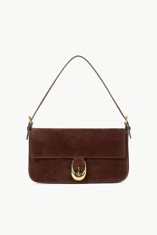 STAUD HARLOW BAG Mahogany Suede Women Shoulder