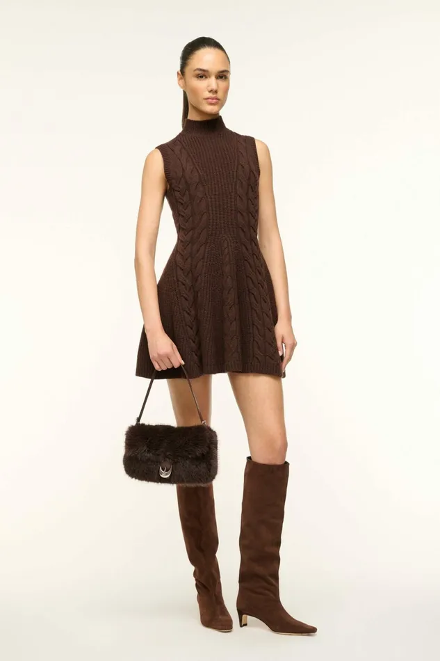 STAUD HARLOW FAUX FUR BAG Espresso Women The Evening Edit STAUD HARLOW FAUX FUR BAG Espresso Women The Evening Edit