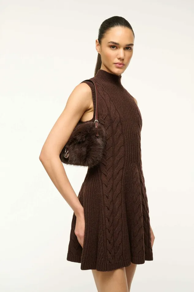 STAUD HARLOW FAUX FUR BAG Espresso Women The Evening Edit STAUD HARLOW FAUX FUR BAG Espresso Women The Evening Edit