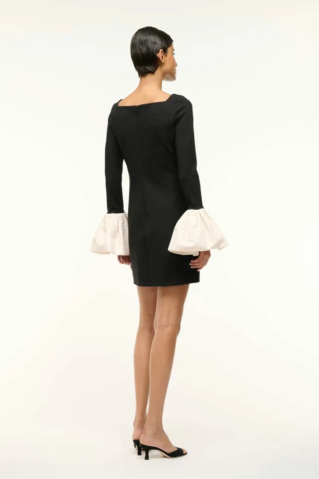 STAUD HAWTHORNE DRESS Black Ivory Women Dresses STAUD HAWTHORNE DRESS Black Ivory Women Dresses
