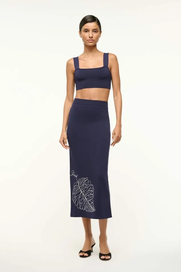 STAUD KARINA SKIRT Navy Women Skirts