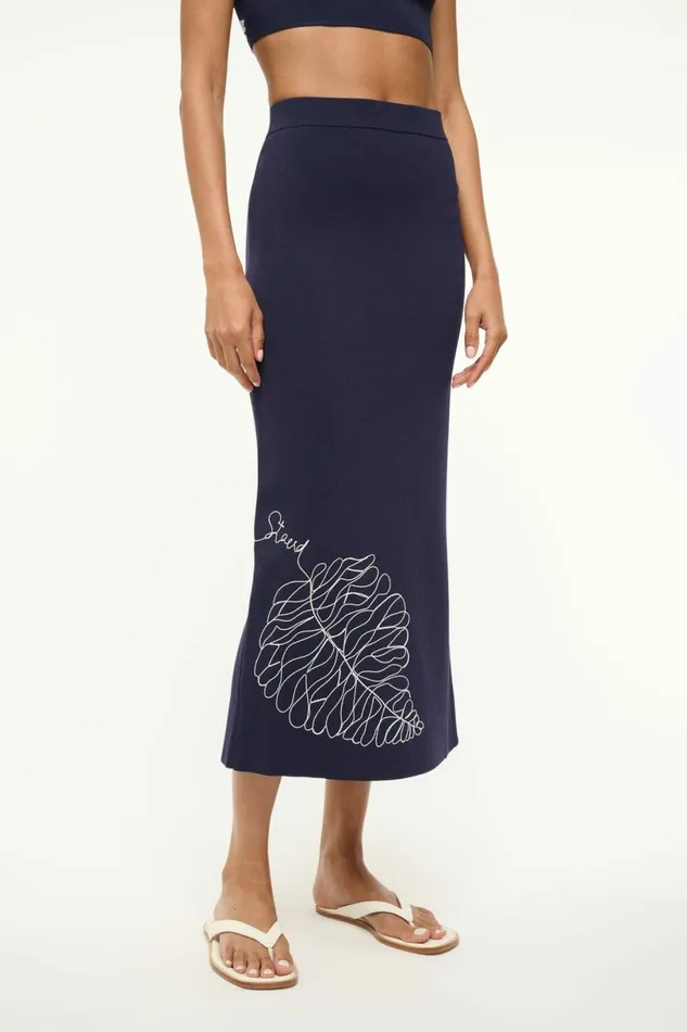 STAUD KARINA SKIRT Navy Women Skirts STAUD KARINA SKIRT Navy Women Skirts