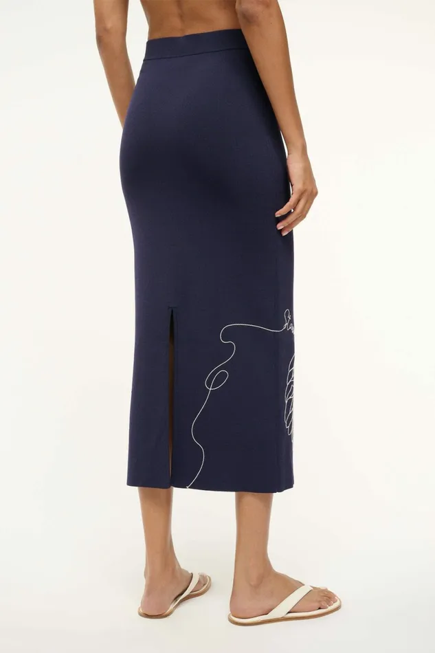 STAUD KARINA SKIRT Navy Women Skirts STAUD KARINA SKIRT Navy Women Skirts