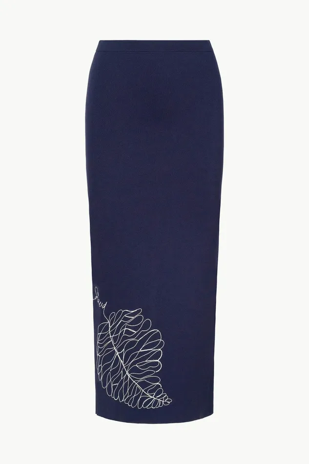 STAUD KARINA SKIRT Navy Women Skirts STAUD KARINA SKIRT Navy Women Skirts