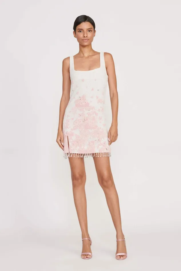 STAUD LE SABLE DRESS Ivory Cherry Blossom Toile Women Dresses