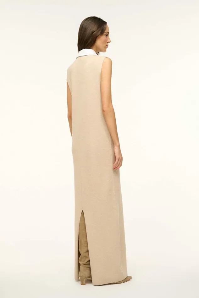 STAUD LESLIE DRESS Camel White Women The Knit Shop STAUD LESLIE DRESS Camel White Women The Knit Shop