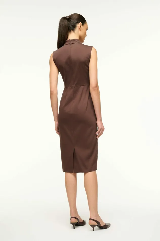 STAUD MARIANO DRESS Dark Chocolate Women Dresses