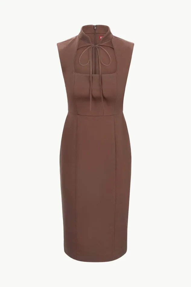 STAUD MARIANO DRESS Dark Chocolate Women Dresses