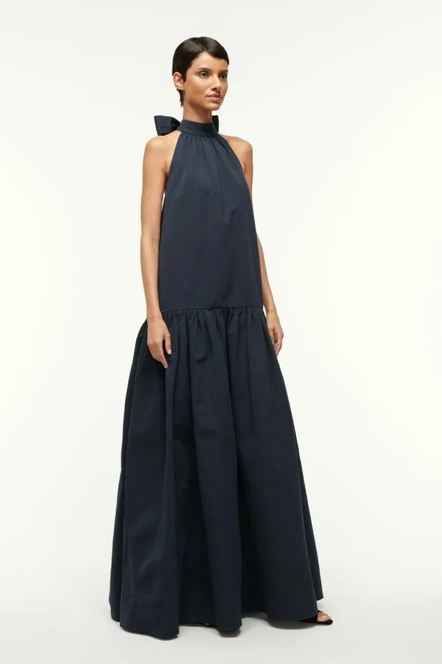 STAUD MAXI MARLOWE DRESS Navy Women Dresses STAUD MAXI MARLOWE DRESS Navy Women Dresses