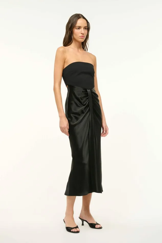 STAUD MIDI WAYFARING DRESS Black Women Dresses STAUD MIDI WAYFARING DRESS Black Women Dresses