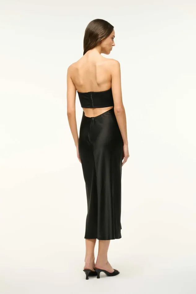 STAUD MIDI WAYFARING DRESS Black Women Dresses STAUD MIDI WAYFARING DRESS Black Women Dresses