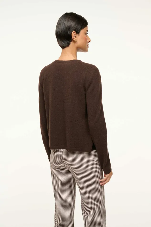 STAUD MIDNIGHT CASHMERE CARDIGAN Dark Chocolate Women Sweaters STAUD MIDNIGHT CASHMERE CARDIGAN Dark Chocolate Women Sweaters