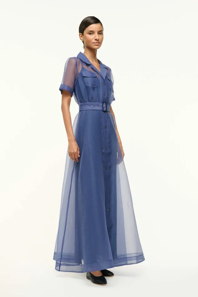STAUD MILLIE DRESS Navy Organza Women Dresses STAUD MILLIE DRESS Navy Organza Women Dresses