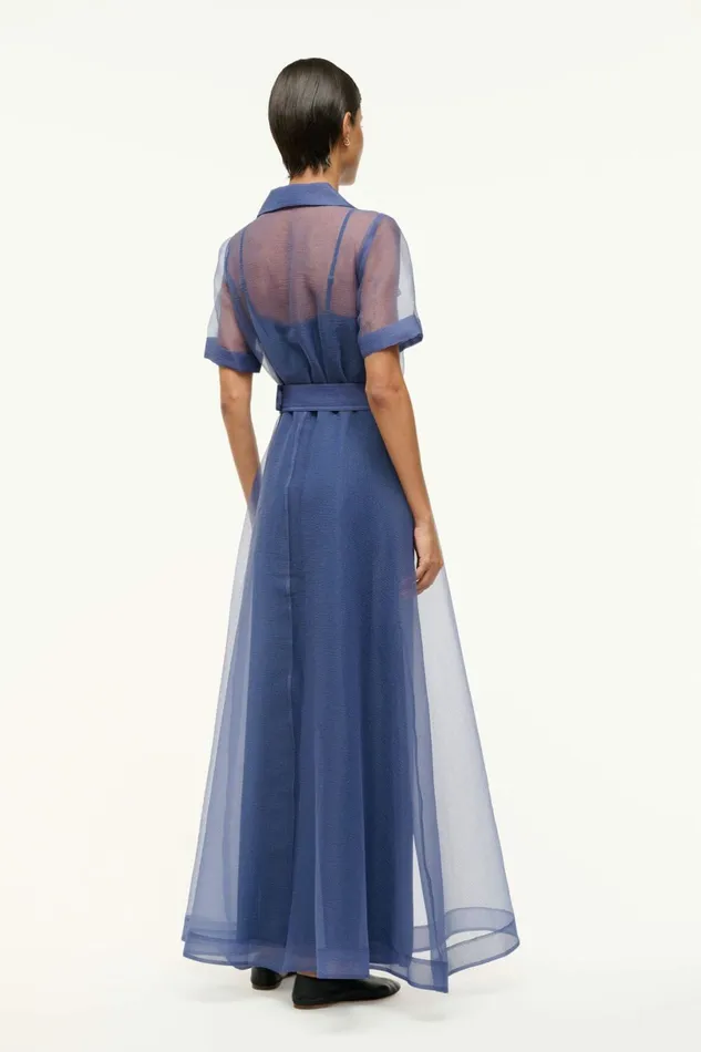 STAUD MILLIE DRESS Navy Organza Women Dresses STAUD MILLIE DRESS Navy Organza Women Dresses