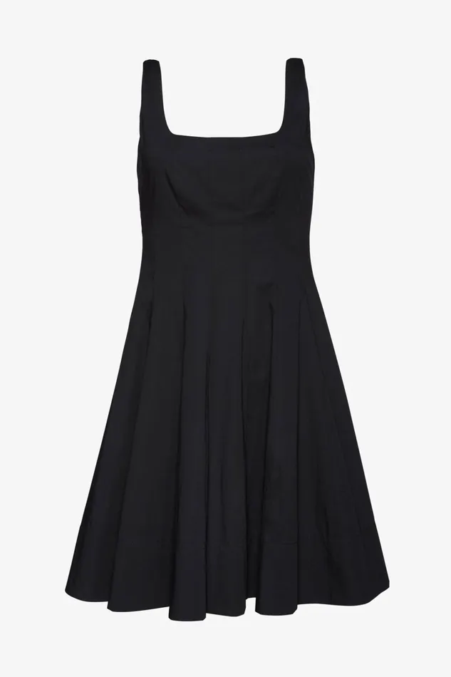 STAUD MINI WELLS DRESS Black Women Dresses STAUD MINI WELLS DRESS Black Women Dresses
