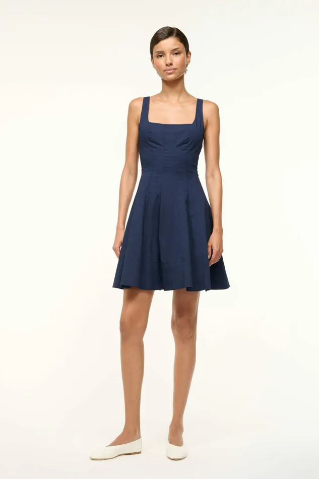 STAUD MINI WELLS DRESS Navy Women Dresses