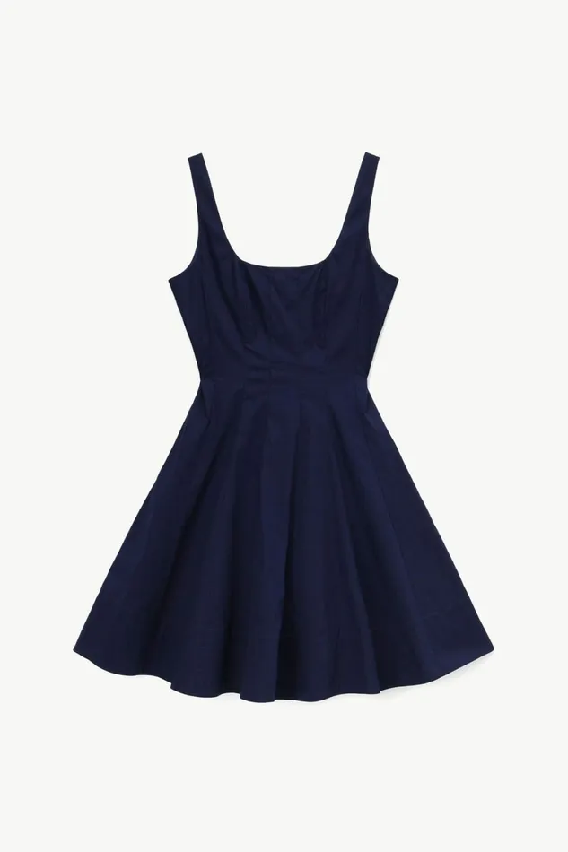 STAUD MINI WELLS DRESS Navy Women Dresses STAUD MINI WELLS DRESS Navy Women Dresses