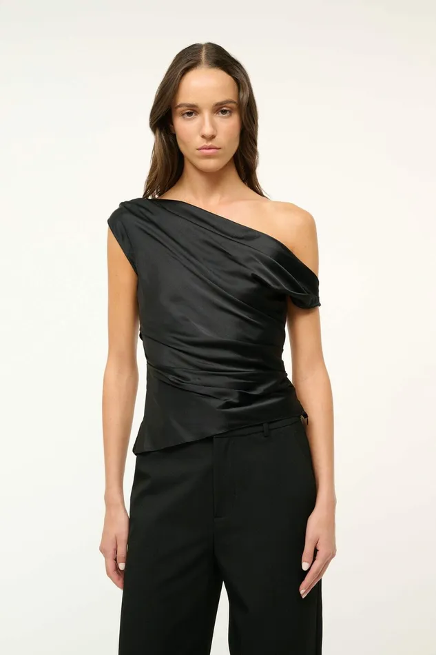 STAUD PHARE SILK TOP Black Women Tops