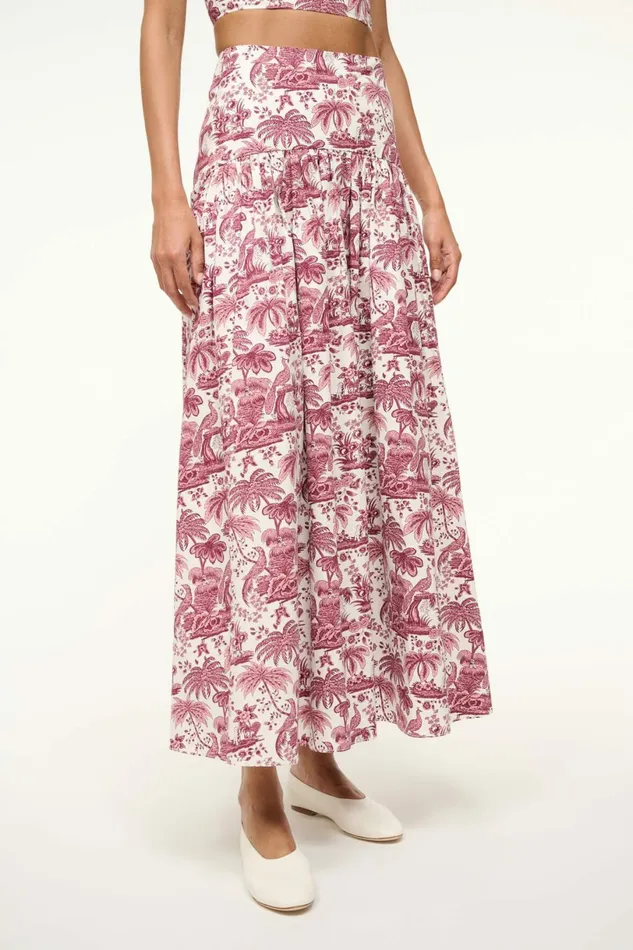 STAUD PROCIDA SKIRT Bordeaux Toile Women Skirts STAUD PROCIDA SKIRT Bordeaux Toile Women Skirts