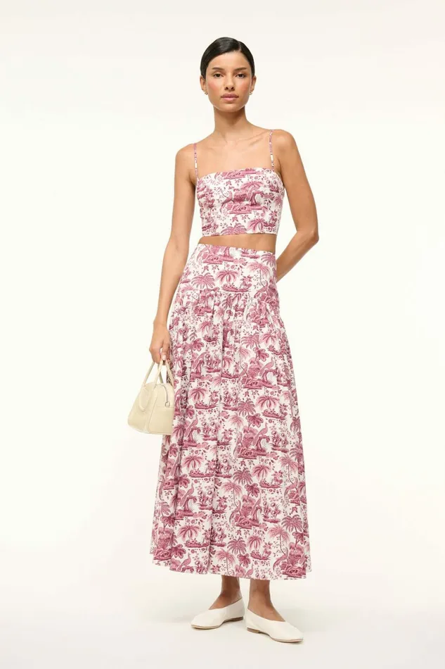 STAUD PROCIDA SKIRT Bordeaux Toile Women Skirts STAUD PROCIDA SKIRT Bordeaux Toile Women Skirts