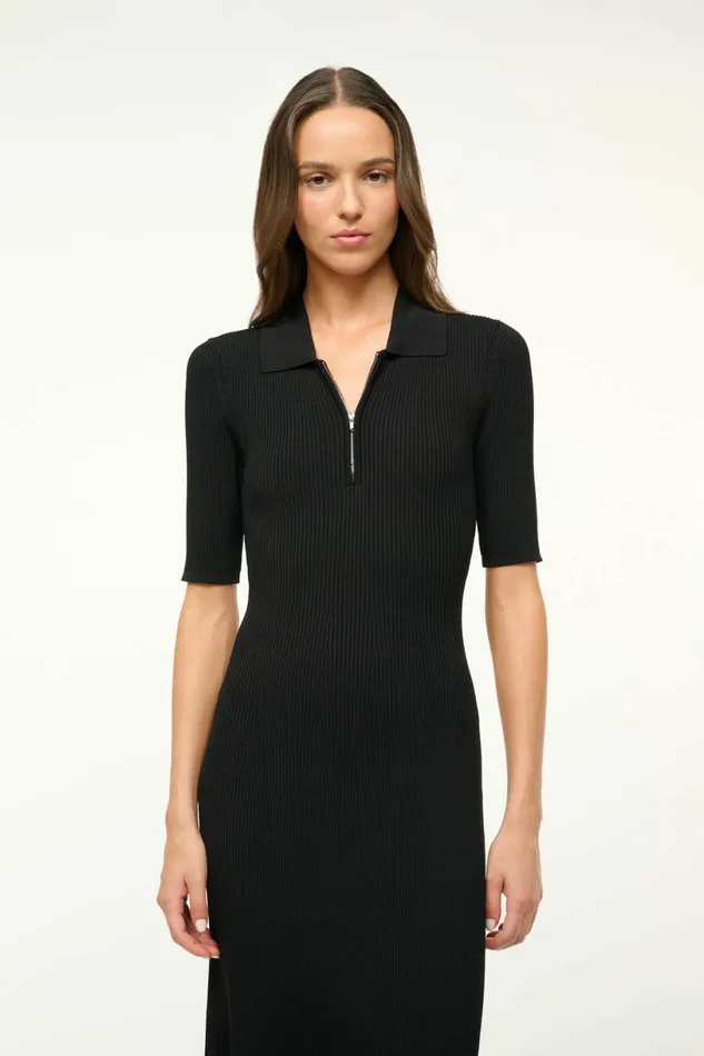STAUD ROLAND DRESS Black Women Dresses STAUD ROLAND DRESS Black Women Dresses