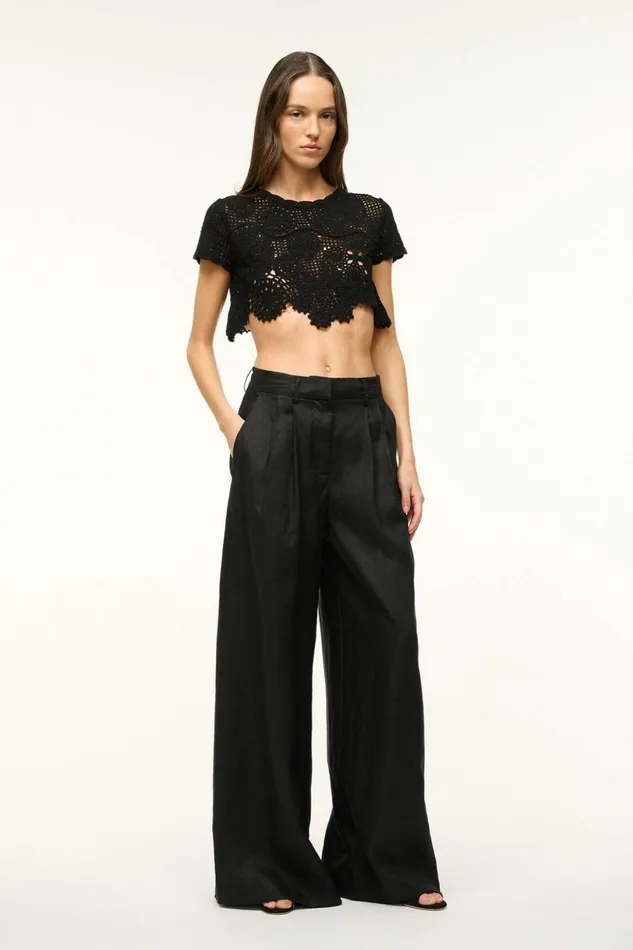 STAUD SASHA PANT Black Women Pants and Shorts