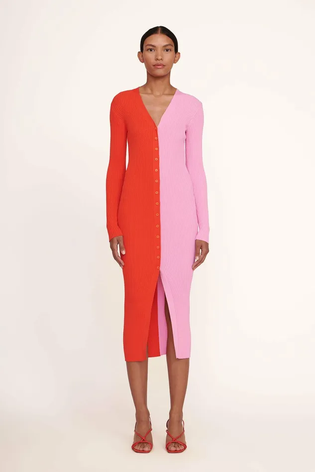 STAUD SHOKO SWEATER Poppy Rosebud Women Dresses