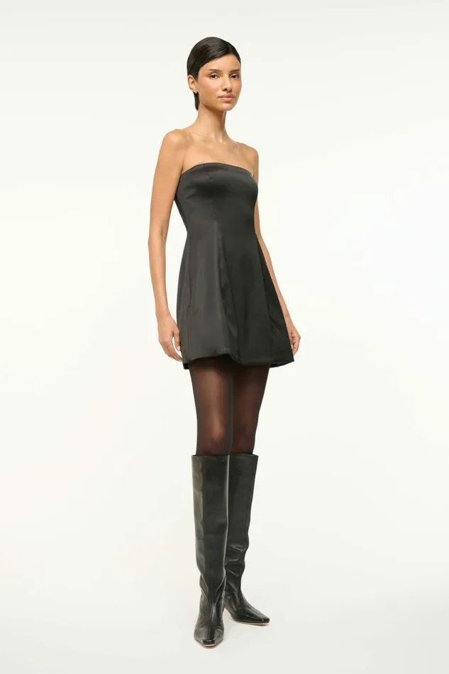 STAUD SILVIA DRESS Black Women Dresses STAUD SILVIA DRESS Black Women Dresses